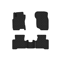 Коврики с экокожи в салон X-Trail (T30) Nissan 2000-2007 1 поколение SUV EU EVAtech  ECO Экокожа черная c черной ниткой черный кант