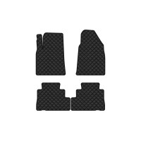 Коврики с экокожи в салон Antara Opel 2006-2010 1 поколение SUV EU EVAtech  ECO Экокожа черная c черной ниткой черный кант
