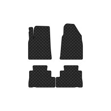 Коврики с экокожи в салон Antara Opel 2006-2010 1 поколение SUV EU EVAtech  ECO Экокожа черная c черной ниткой черный кант