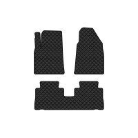 Коврики с экокожи в салон Antara Opel 2006-2010 1 поколение SUV EU EVAtech  ECO Экокожа черная c черной ниткой черный кант