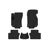 Коврики с экокожи в салон Zafira (B) 7 seats Opel 2005-2011 2 поколение Minivan EU EVAtech  ECO Экокожа черная c черной ниткой черный кант