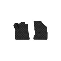 Коврики с экокожи в салон 5008 Peugeot 2009-2017 1 поколение Minivan EU EVAtech  ECO Экокожа черная c черной ниткой черный кант