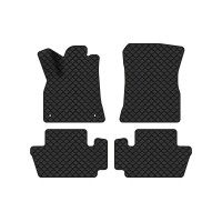 Коврики с экокожи в салон 3008 Peugeot 2009-2016 1 поколение SUV EU EVAtech  ECO Экокожа черная c черной ниткой черный кант