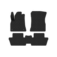 Коврики с экокожи в салон 3008 Peugeot 2009-2016 1 поколение SUV EU EVAtech  ECO Экокожа черная c черной ниткой черный кант