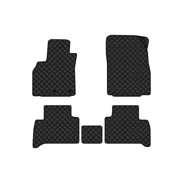 Коврики с экокожи в салон Grand Scenic (III) 7 seats (moving armrest) AT Renault 2009-2015 3 поколение Minivan EU EVAtech  ECO Экокожа черная c черной ниткой черный кант