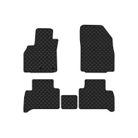 Коврики с экокожи в салон Grand Scenic (III) 7 seats (moving armrest) AT Renault 2009-2015 3 поколение Minivan EU EVAtech  ECO Экокожа черная c черной ниткой черный кант