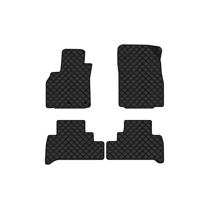 Коврики с экокожи в салон Grand Scenic (III) 7 seats (moving armrest) AT Renault 2009-2015 3 поколение Minivan EU EVAtech  ECO Экокожа черная c черной ниткой черный кант