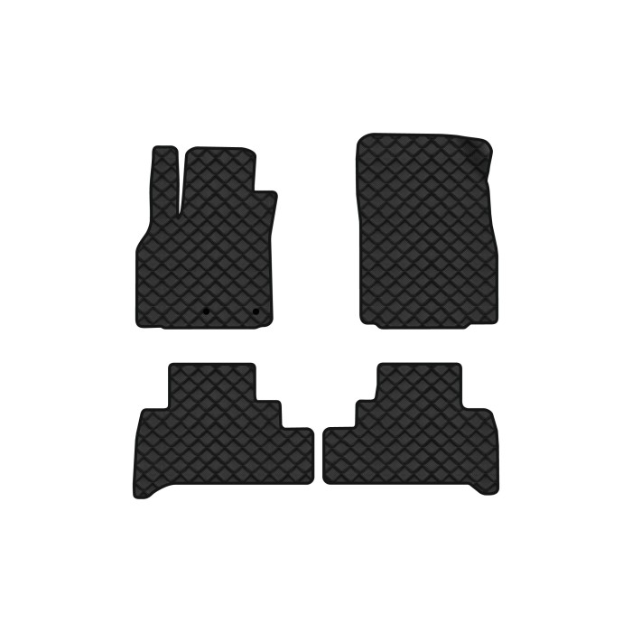 Коврики с экокожи в салон Grand Scenic (III) 7 seats (moving armrest) AT Renault 2009-2015 3 поколение Minivan EU EVAtech  ECO Экокожа черная c черной ниткой черный кант