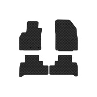 Коврики с экокожи в салон Grand Scenic (III) 7 seats (moving armrest) AT Renault 2009-2015 3 поколение Minivan EU EVAtech  ECO Экокожа черная c черной ниткой черный кант