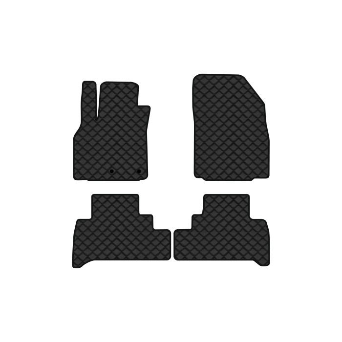 Коврики с экокожи в салон Grand Scenic (III) 7 seats (moving armrest) AT Renault 2009-2015 3 поколение Minivan EU EVAtech  ECO Экокожа черная c черной ниткой черный кант