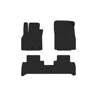 Коврики с экокожи в салон Grand Scenic (III) 7 seats (moving armrest) AT Renault 2009-2015 3 поколение Minivan EU EVAtech  ECO Экокожа черная c черной ниткой черный кант