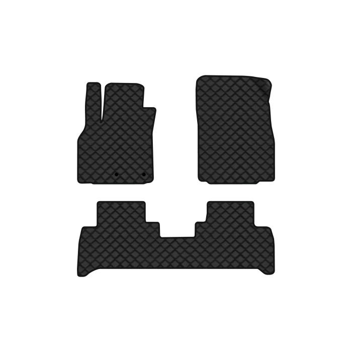 Коврики с экокожи в салон Grand Scenic (III) 7 seats (moving armrest) AT Renault 2009-2015 3 поколение Minivan EU EVAtech  ECO Экокожа черная c черной ниткой черный кант