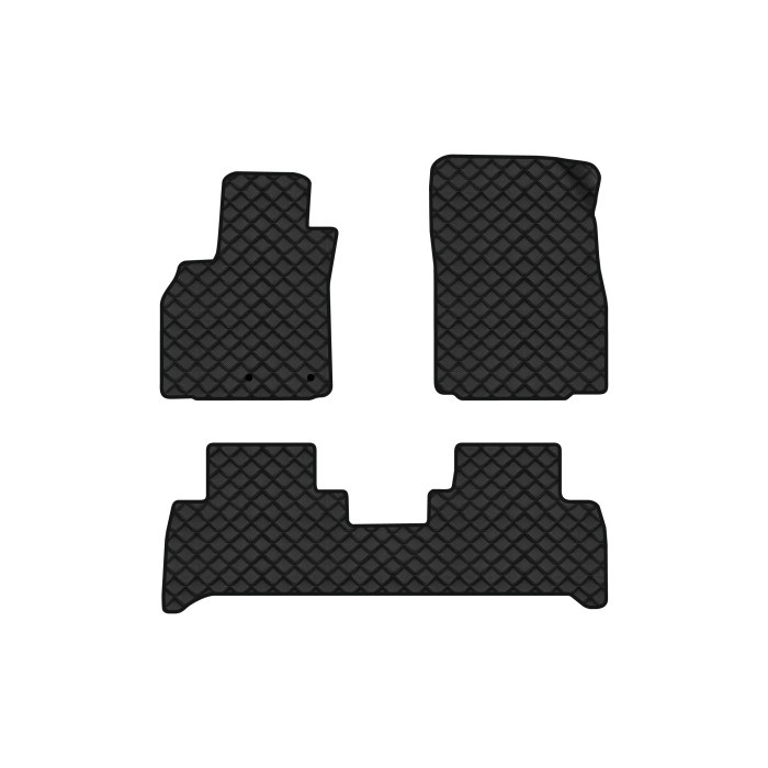 Коврики с экокожи в салон Grand Scenic (III) 7 seats (moving armrest) AT Renault 2009-2015 3 поколение Minivan EU EVAtech  ECO Экокожа черная c черной ниткой черный кант