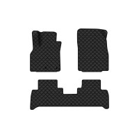 Коврики с экокожи в салон Grand Scenic (III) 7 seats (moving armrest) AT Renault 2009-2015 3 поколение Minivan EU EVAtech  ECO Экокожа черная c черной ниткой черный кант