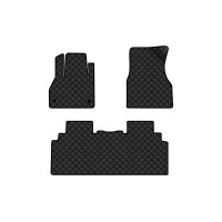 Коврики с экокожи в салон Kangoo (II) Maxi Restyling 4-doors Renault 2013-2021 2 поколение Minivan EU EVAtech  ECO Экокожа черная c черной ниткой черный кант