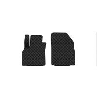 Коврики с экокожи в салон Scenic (III) (non-moving armrest) AT Renault 2009-2015 3 поколение Minivan EU EVAtech  ECO Экокожа черная c черной ниткой черный кант
