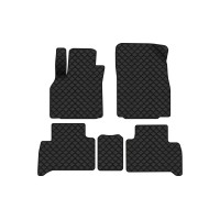 Коврики с экокожи в салон Scenic (III) (non-moving armrest) AT Renault 2009-2015 3 поколение Minivan EU EVAtech  ECO Экокожа черная c черной ниткой черный кант