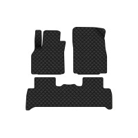 Коврики с экокожи в салон Scenic (III) (non-moving armrest) AT Renault 2009-2015 3 поколение Minivan EU EVAtech  ECO Экокожа черная c черной ниткой черный кант