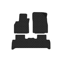 Коврики с экокожи в салон Scenic (III) (non-moving armrest) AT Renault 2009-2015 3 поколение Minivan EU EVAtech  ECO Экокожа черная c черной ниткой черный кант