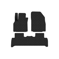 Коврики с экокожи в салон Scenic (III) (non-moving armrest) AT Renault 2009-2015 3 поколение Minivan EU EVAtech  ECO Экокожа черная c черной ниткой черный кант