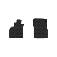 Коврики с экокожи в салон Grand Scenic (III) 7 seats (moving armrest) MT Renault 2009-2015 3 поколение Minivan EU EVAtech  ECO Экокожа черная c черной ниткой черный кант