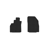 Коврики с экокожи в салон Grand Scenic (III) 7 seats (moving armrest) MT Renault 2009-2015 3 поколение Minivan EU EVAtech  ECO Экокожа черная c черной ниткой черный кант