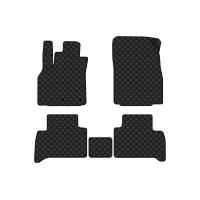 Коврики с экокожи в салон Grand Scenic (III) 7 seats (moving armrest) MT Renault 2009-2015 3 поколение Minivan EU EVAtech  ECO Экокожа черная c черной ниткой черный кант