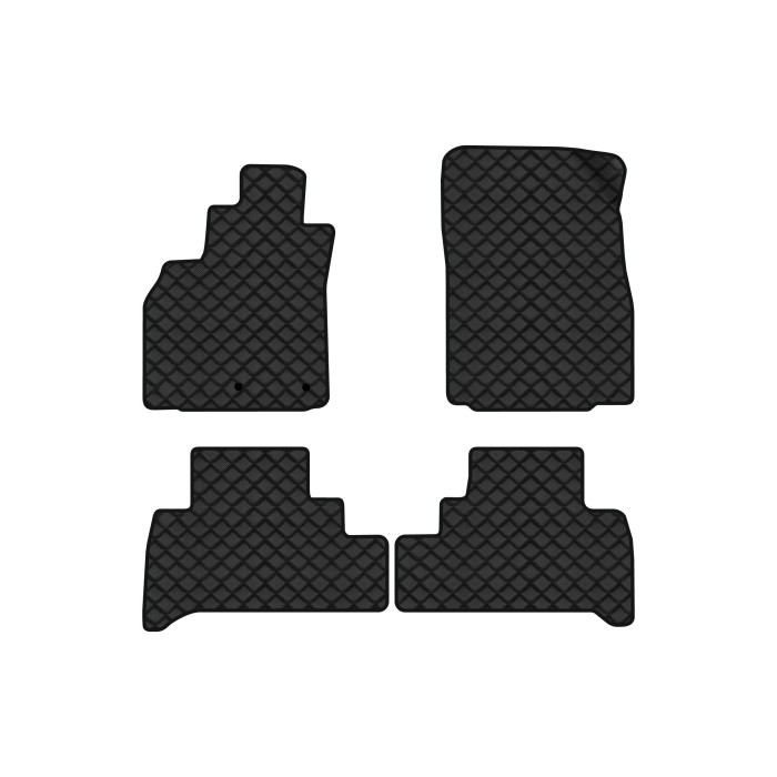 Коврики с экокожи в салон Grand Scenic (III) 7 seats (moving armrest) MT Renault 2009-2015 3 поколение Minivan EU EVAtech  ECO Экокожа черная c черной ниткой черный кант