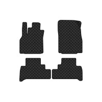 Коврики с экокожи в салон Grand Scenic (III) 7 seats (moving armrest) MT Renault 2009-2015 3 поколение Minivan EU EVAtech  ECO Экокожа черная c черной ниткой черный кант