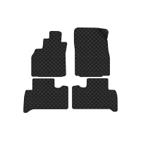 Коврики с экокожи в салон Scenic (III) (non-moving armrest) MT Renault 2009-2015 3 поколение Minivan EU EVAtech  ECO Экокожа черная c черной ниткой черный кант