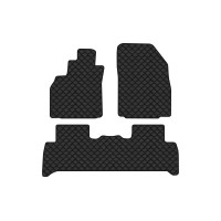 Коврики с экокожи в салон Scenic (III) (non-moving armrest) MT Renault 2009-2015 3 поколение Minivan EU EVAtech  ECO Экокожа черная c черной ниткой черный кант
