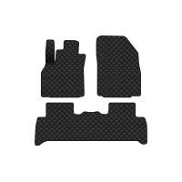 Коврики с экокожи в салон Scenic (III) (non-moving armrest) MT Renault 2009-2015 3 поколение Minivan EU EVAtech  ECO Экокожа черная c черной ниткой черный кант