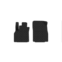 Коврики с экокожи в салон Scenic (III) (moving armrest) MT Renault 2009-2015 3 поколение Minivan EU EVAtech  ECO Экокожа черная c черной ниткой черный кант