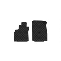 Коврики с экокожи в салон Scenic (III) (moving armrest) MT Renault 2009-2015 3 поколение Minivan EU EVAtech  ECO Экокожа черная c черной ниткой черный кант