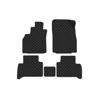 Коврики с экокожи в салон Scenic (III) (moving armrest) MT Renault 2009-2015 3 поколение Minivan EU EVAtech  ECO Экокожа черная c черной ниткой черный кант