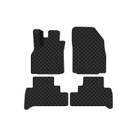 Коврики с экокожи в салон Scenic (III) (moving armrest) MT Renault 2009-2015 3 поколение Minivan EU EVAtech  ECO Экокожа черная c черной ниткой черный кант