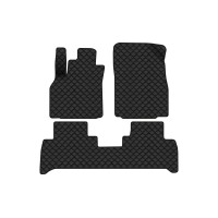 Коврики с экокожи в салон Scenic (III) (moving armrest) MT Renault 2009-2015 3 поколение Minivan EU EVAtech  ECO Экокожа черная c черной ниткой черный кант