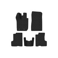 Коврики с экокожи в салон Duster (HM) MT Renault 2018 2 поколение SUV EU EVAtech  ECO Экокожа черная c черной ниткой черный кант