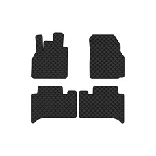 Коврики с экокожи в салон Grand Scenic (II) MT Renault 2003-2009 2 поколение Minivan EU EVAtech  ECO Экокожа черная c черной ниткой черный кант