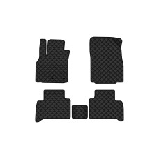 Коврики с экокожи в салон Grand Scenic (III) 5 seats (moving armrest) AT Renault 2009-2015 3 поколение Minivan EU EVAtech  ECO Экокожа черная c черной ниткой черный кант
