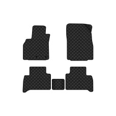 Коврики с экокожи в салон Grand Scenic (III) 5 seats (moving armrest) AT Renault 2009-2015 3 поколение Minivan EU EVAtech  ECO Экокожа черная c черной ниткой черный кант