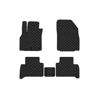 Коврики с экокожи в салон Grand Scenic (III) 5 seats (moving armrest) AT Renault 2009-2015 3 поколение Minivan EU EVAtech  ECO Экокожа черная c черной ниткой черный кант