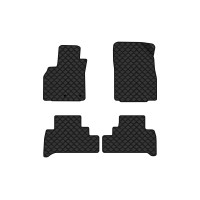 Коврики с экокожи в салон Grand Scenic (III) 5 seats (moving armrest) AT Renault 2009-2015 3 поколение Minivan EU EVAtech  ECO Экокожа черная c черной ниткой черный кант