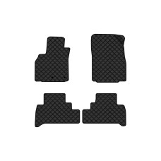Коврики с экокожи в салон Grand Scenic (III) 5 seats (moving armrest) AT Renault 2009-2015 3 поколение Minivan EU EVAtech  ECO Экокожа черная c черной ниткой черный кант