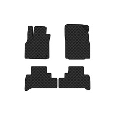 Коврики с экокожи в салон Grand Scenic (III) 5 seats (moving armrest) AT Renault 2009-2015 3 поколение Minivan EU EVAtech  ECO Экокожа черная c черной ниткой черный кант