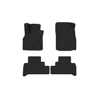 Коврики с экокожи в салон Grand Scenic (III) 5 seats (moving armrest) AT Renault 2009-2015 3 поколение Minivan EU EVAtech  ECO Экокожа черная c черной ниткой черный кант