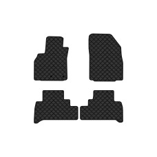 Коврики с экокожи в салон Grand Scenic (III) 5 seats (moving armrest) AT Renault 2009-2015 3 поколение Minivan EU EVAtech  ECO Экокожа черная c черной ниткой черный кант