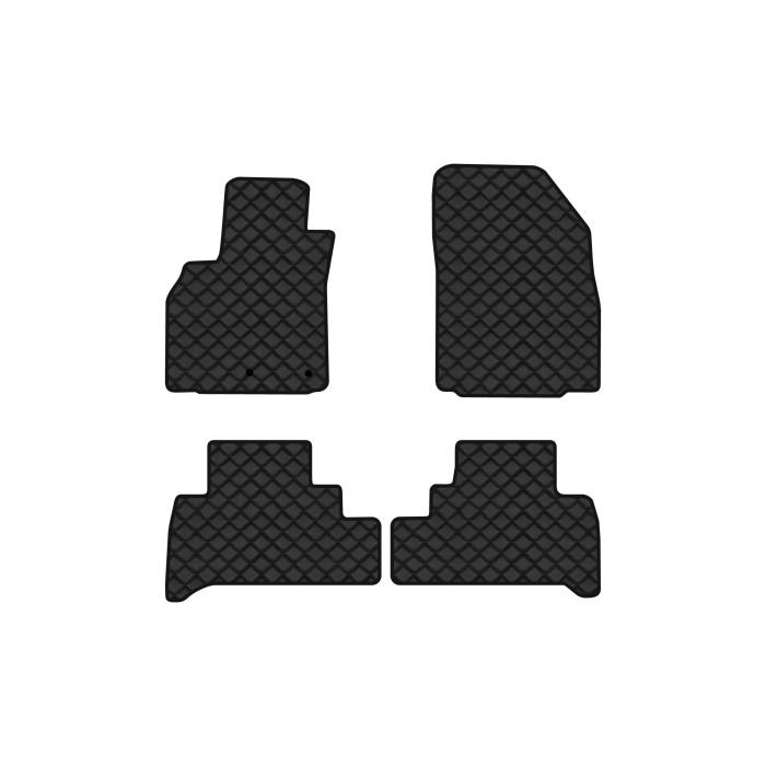 Коврики с экокожи в салон Grand Scenic (III) 5 seats (moving armrest) AT Renault 2009-2015 3 поколение Minivan EU EVAtech  ECO Экокожа черная c черной ниткой черный кант
