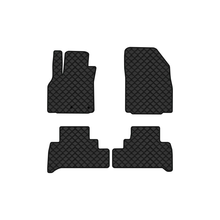 Коврики с экокожи в салон Grand Scenic (III) 5 seats (moving armrest) AT Renault 2009-2015 3 поколение Minivan EU EVAtech  ECO Экокожа черная c черной ниткой черный кант