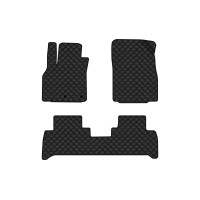 Коврики с экокожи в салон Grand Scenic (III) 5 seats (moving armrest) AT Renault 2009-2015 3 поколение Minivan EU EVAtech  ECO Экокожа черная c черной ниткой черный кант